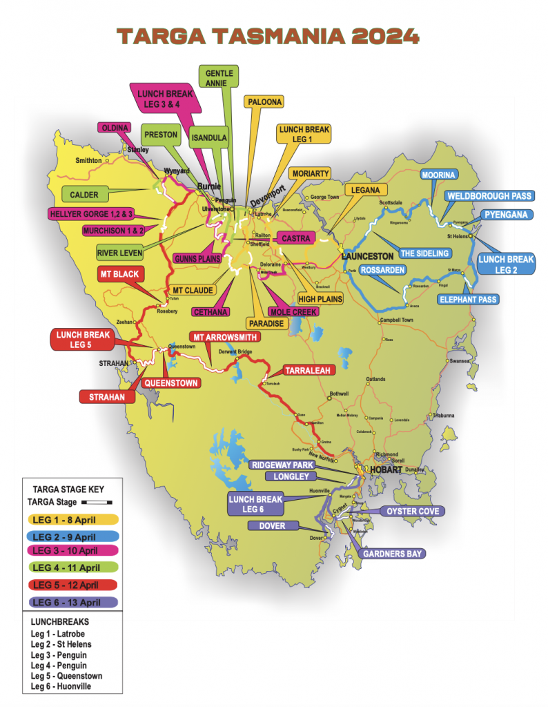 TARGA Tasmania 2024 Course & Road Book Revealed Targa