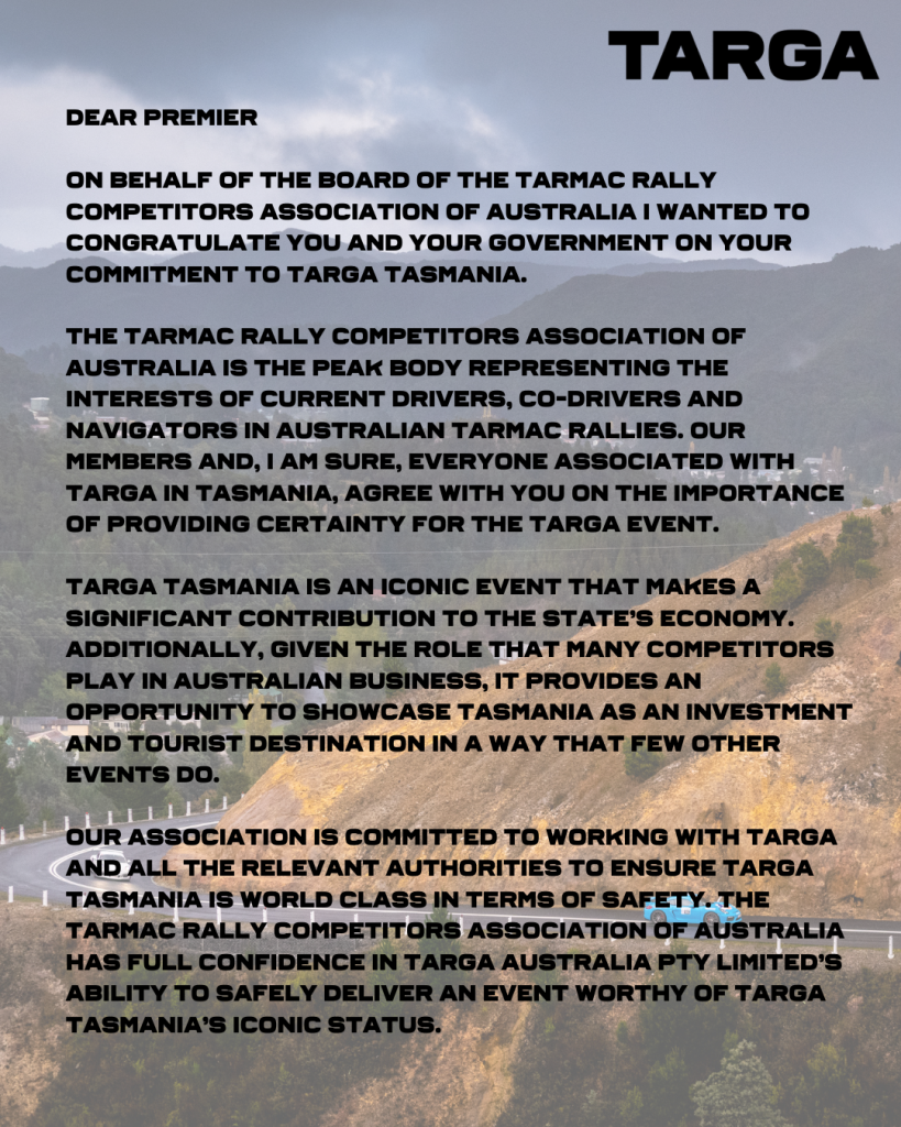 TARGA Tasmania 2024 Course & Road Book Revealed Targa